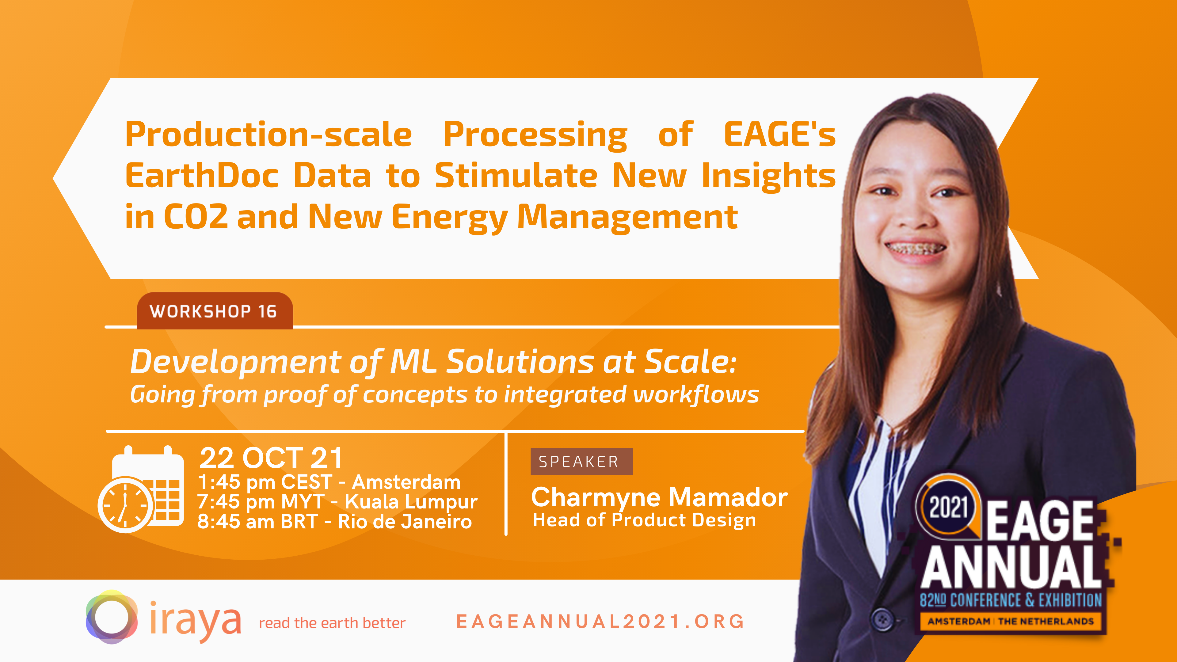 Charmyne Mamador, Iraya's Product Manager, presented during the workshops of the 82nd EAGE Annual Conference and Exhibition